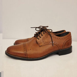 Men's Nunn Bush Brown Leather Lace-up Dress Shoes Size 10.5